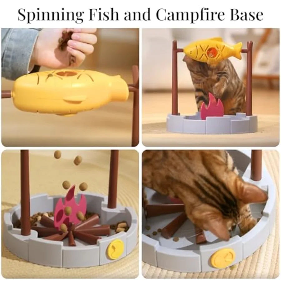 Cat Slow Feeder, Dry Food Dispensing Cat Toy