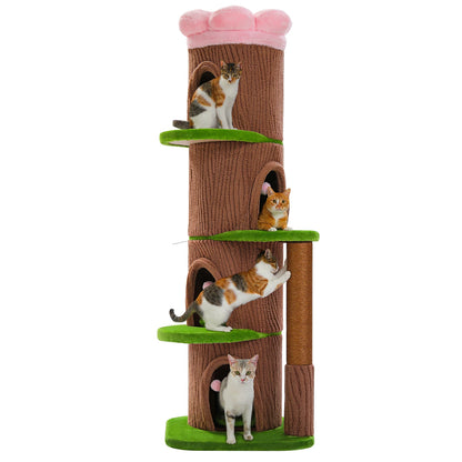 Cat Tree with Condos, Scratching Post and Toys