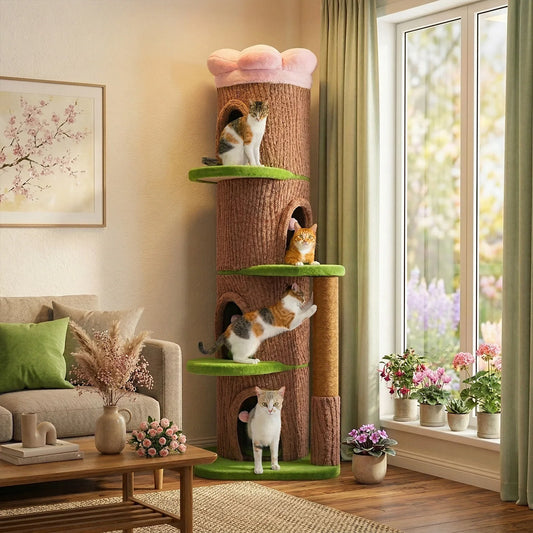 Cat Tree with Condos, Scratching Post and Toys