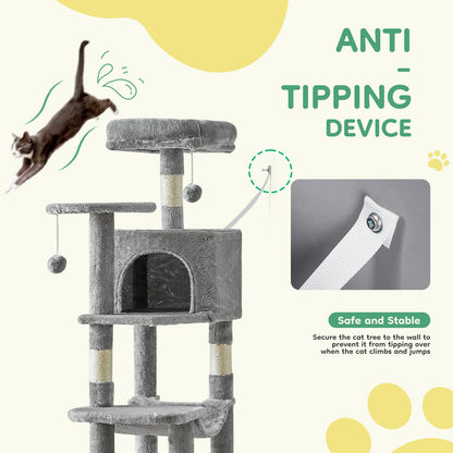 Tall Multi-Cat Climbing Tower w/Scratching Posts