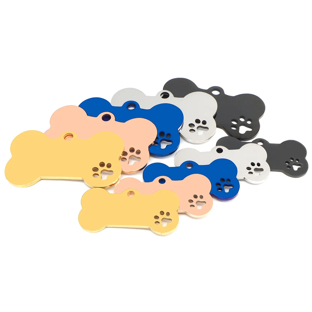 20Pcs Personalized Collar Bone Pet ID Tag