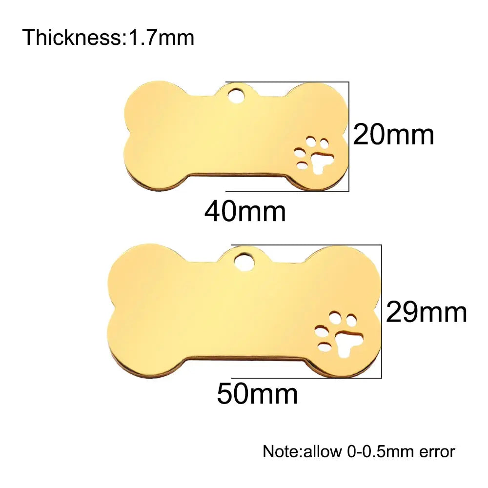 20Pcs Personalized Collar Bone Pet ID Tag