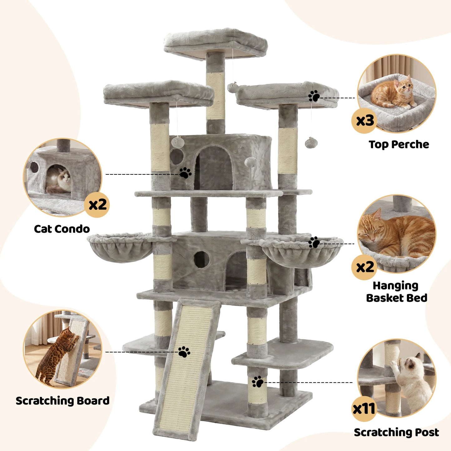 Large Multi Level Cat Tree Activity Center