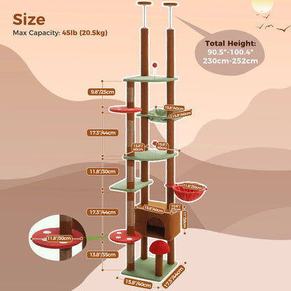 Cat Floor to Ceiling  Adjustable Tower