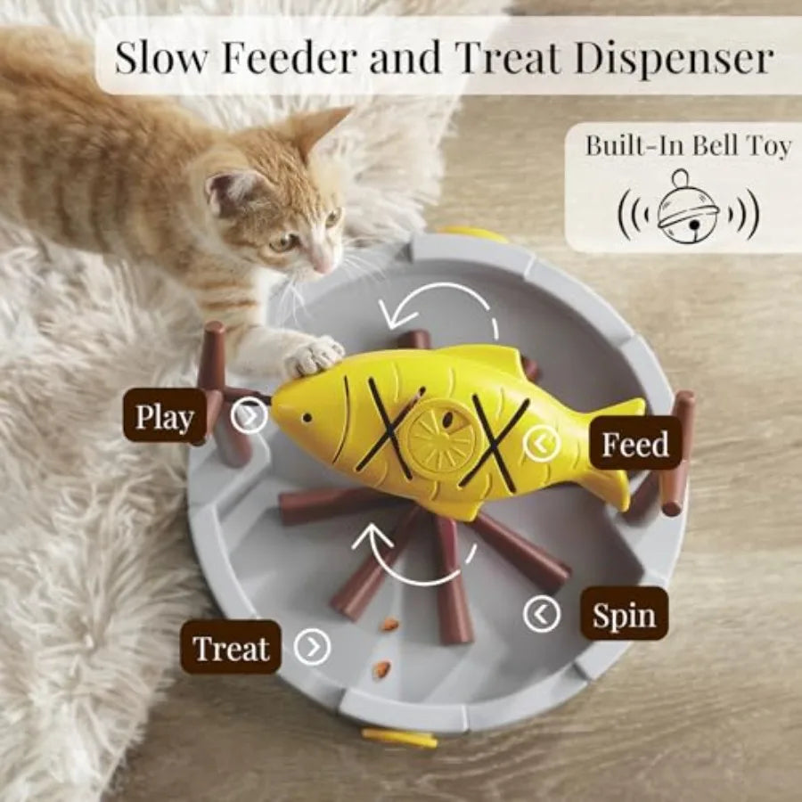 Cat Slow Feeder, Dry Food Dispensing Cat Toy