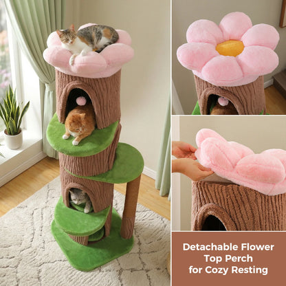 Cat Tree with Condos, Scratching Post and Toys