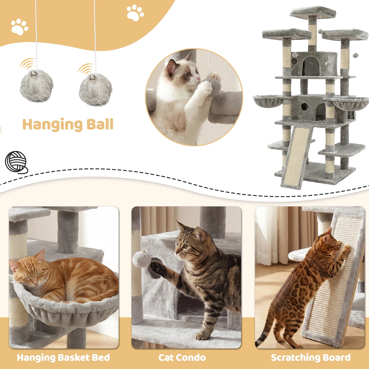 Large Multi Level Cat Tree Activity Center